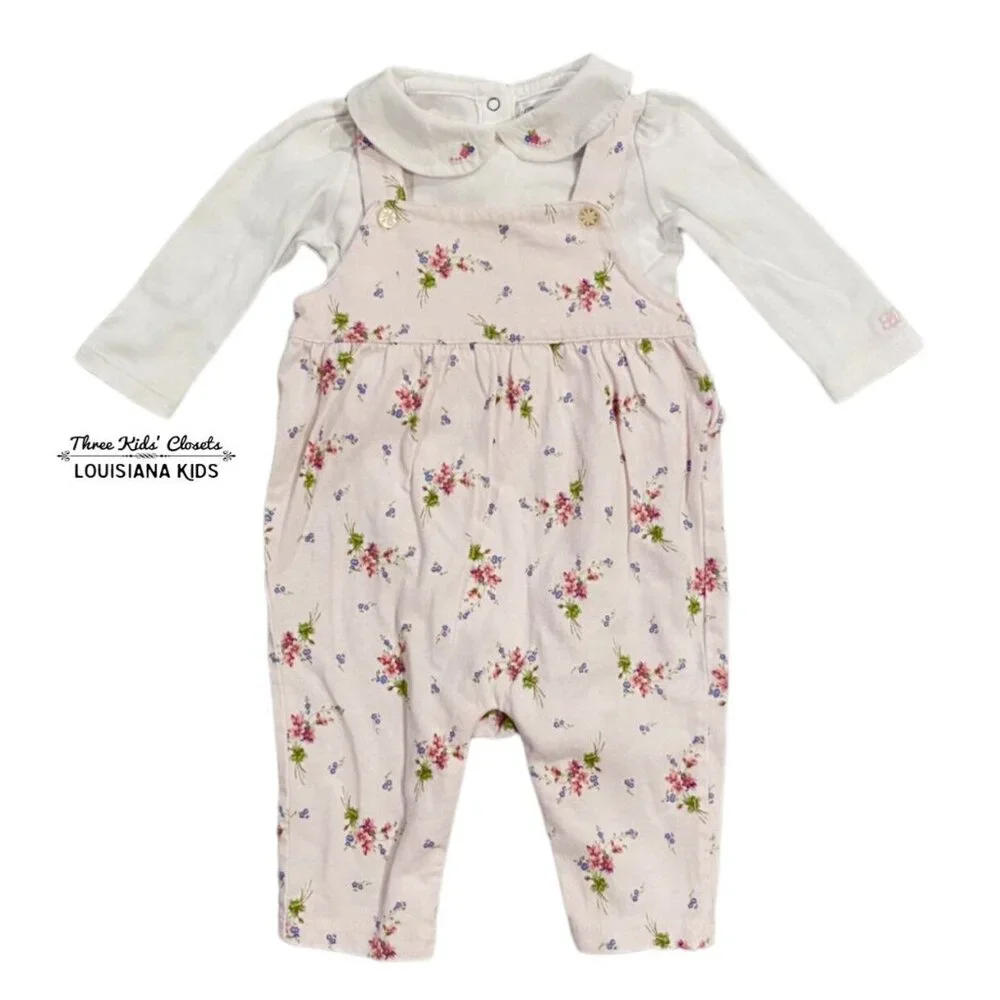 Ralph Lauren 3m Floral Romper & Collared Bodysuit Set